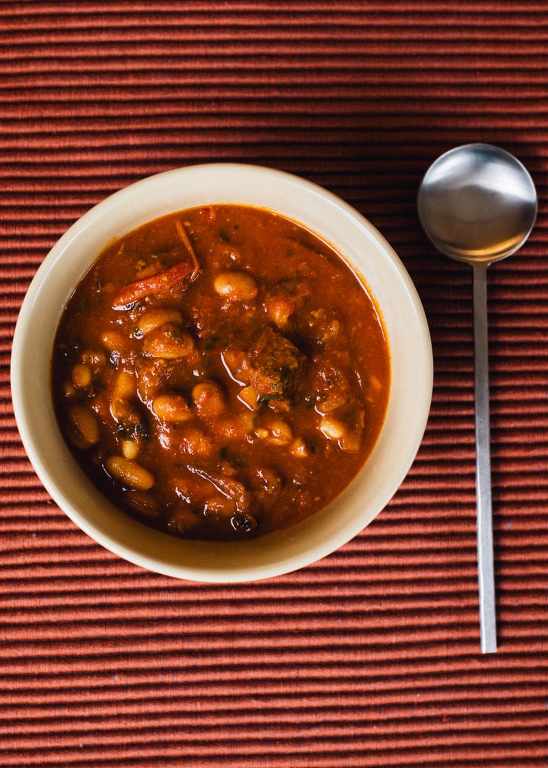 tomato, capsicum & chorizo cassoulet (GF DF)